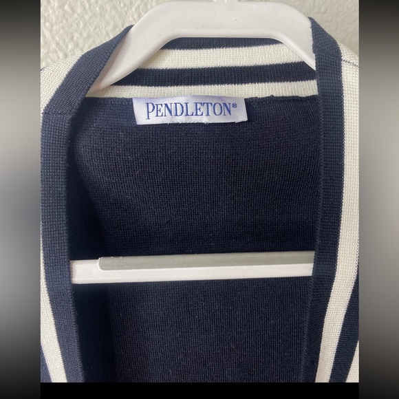 NWT Pendleton open-front sweater women's M black and white silk blend - Picture 8 of 9